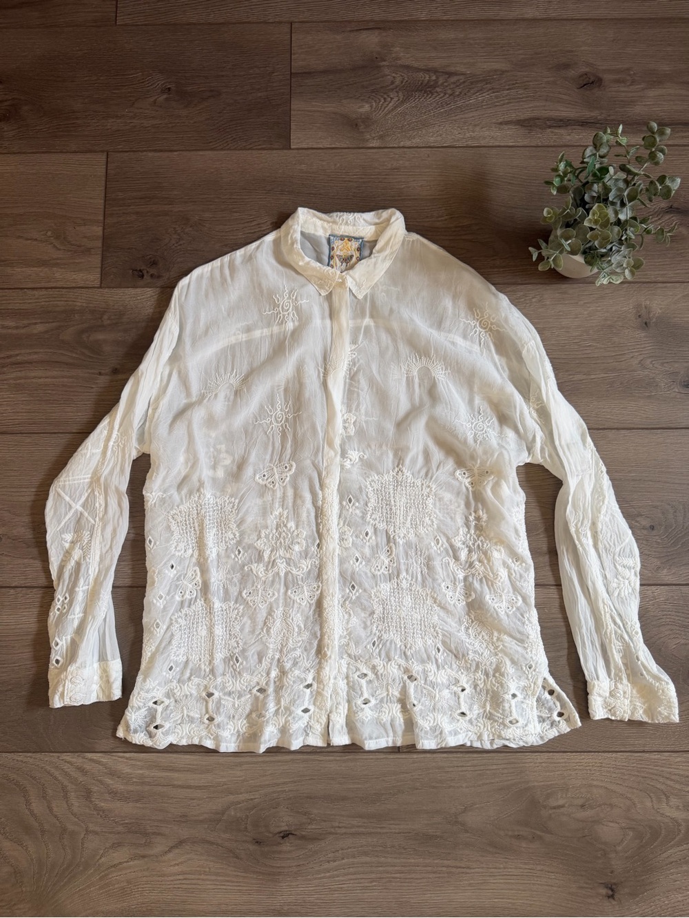 JOHNNY WAS Slim Audrey Button Down White Size Small - Picture 4 of 12